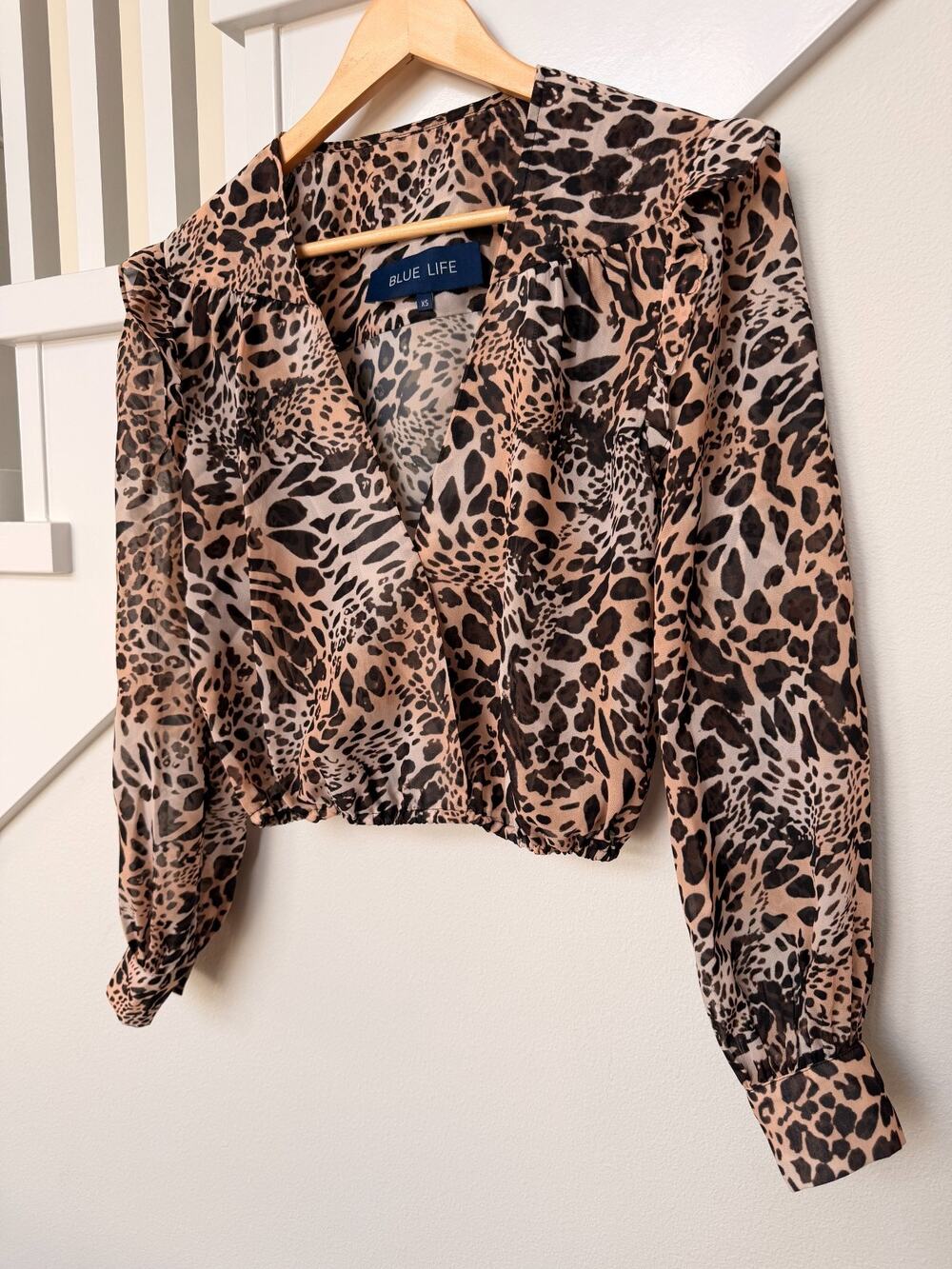 Blue Life Fina Animal Print Blouse Sz XS
